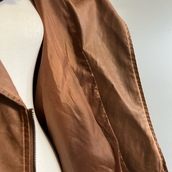 Max Studio Women's Moto Jacket. Size-L. Color-Luggage. MSRP-$98.00. NWT - Picture 7 of 13